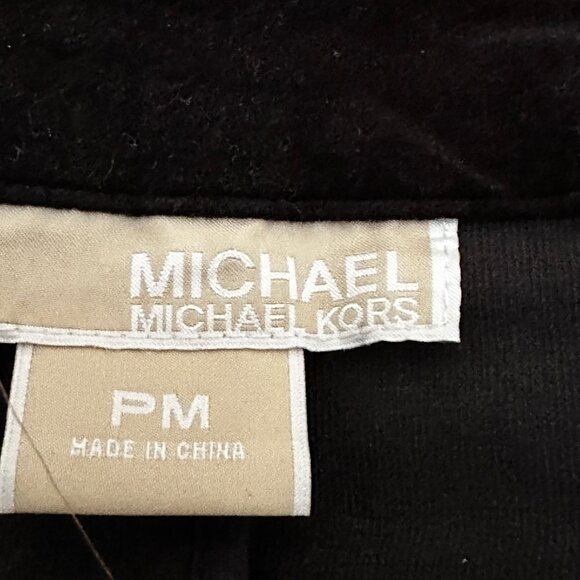 Michael Kors Women’s Military Style Black Velvet Waist Jacket w/ Pockets Size PM - Picture 9 of 13